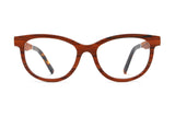 Charm Rose, Cat Eye Cherry Wood Glasses - Front