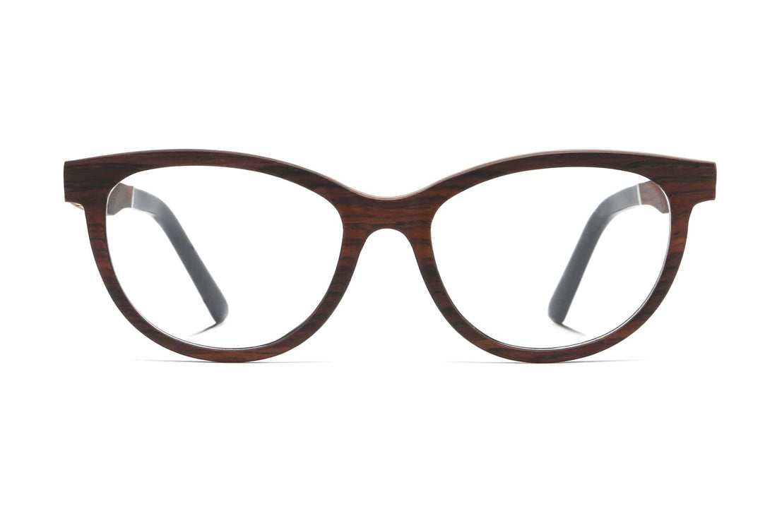 Charm Purple - Cat-Eye Eyeglasses made from Sandal Wood - Front