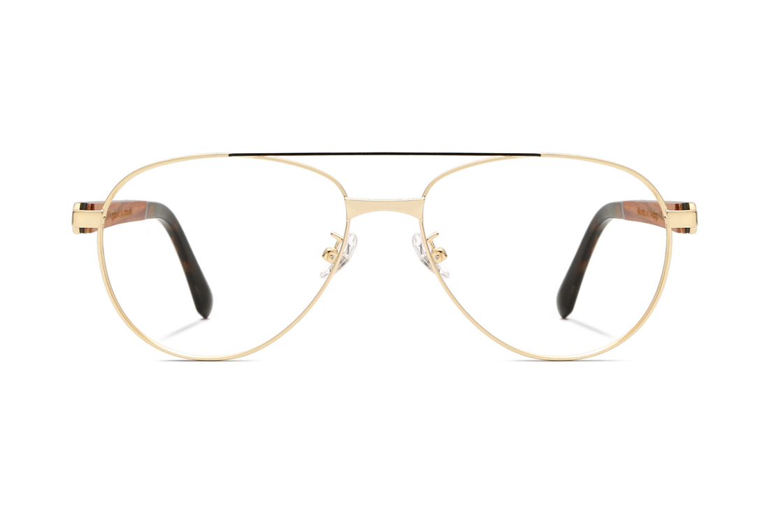 Purpose Gold - Vintage Aviator Eyeglasses in Gold Metal - Front