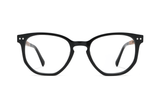 Faith Black, Black Acetate Geometric Glasses - Front