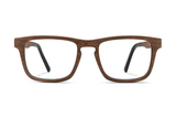 Bold Brown, Rectangle Brown Oak Wood Glasses - Front