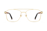 Drive Gold, Retro Square Aviator Glasses - Front