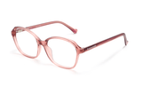 Glee Pink, Geometric Pink Acetate Glasses - Angled