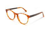 Hope Orange, Orange Tortoise Oval Glasses - Angled