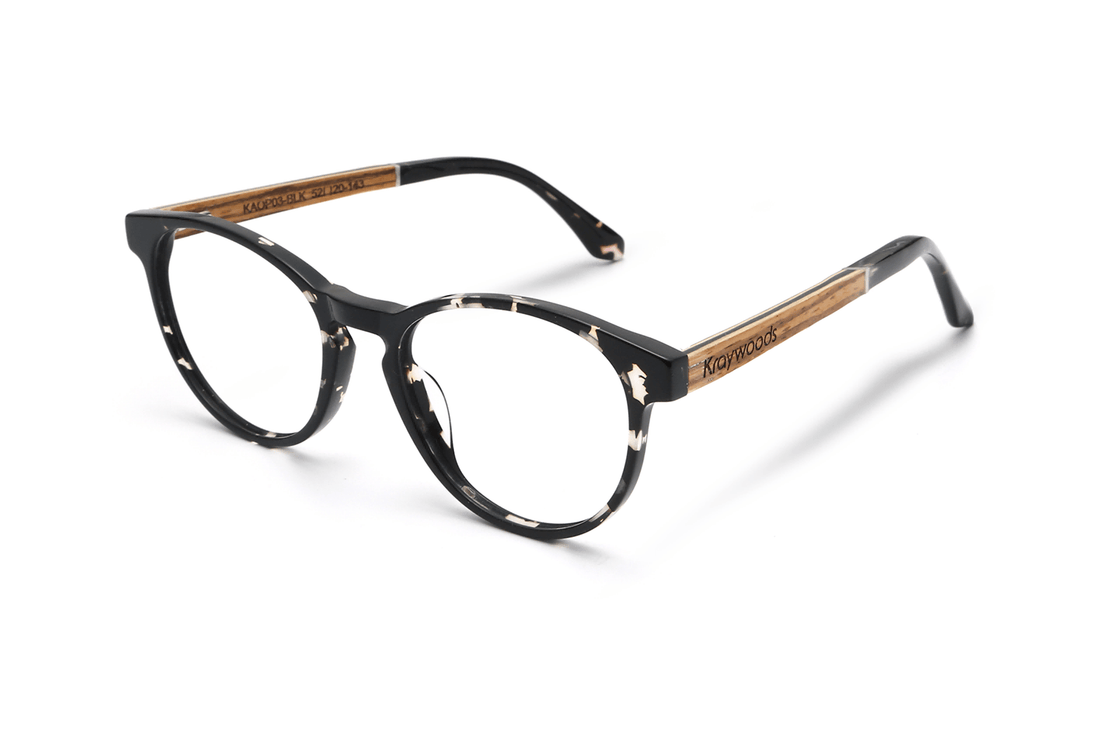 Hope Black, Black Tortoise Oval Glasses - Angled 