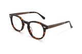 Fierce Black, Round Thick Black Frame Glasses - Angled