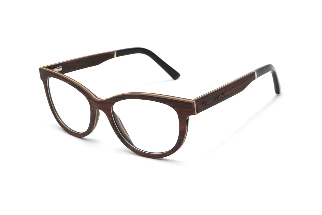 Charm Purple - Cat-Eye Eyeglasses made from Sandal Wood - Isometric