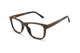 Brave Brown, Square Walnut Wood Glasses - Angled