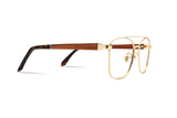 Drive Gold, Retro Square Aviator Glasses - Side