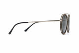 Aspen Silver, Round Double Bridge Sunglasses - Side