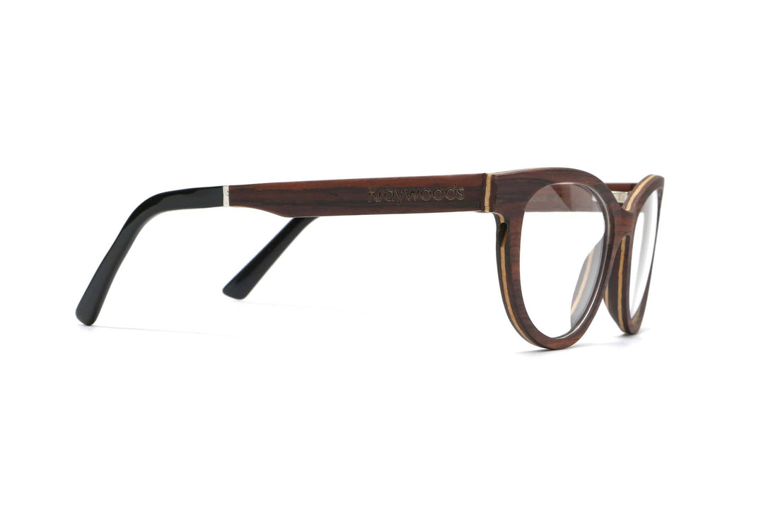 Charm Purple - Cat-Eye Eyeglasses made from Sandal Wood - Side