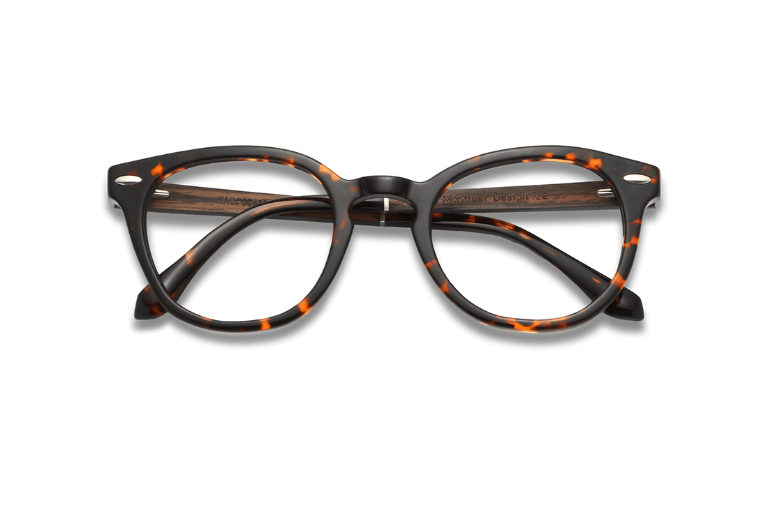 Fierce Black, Round Thick Black Frame Glasses - Folded