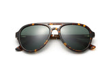 Runner, Green Tortoise Aviator Sunglasses - Folded