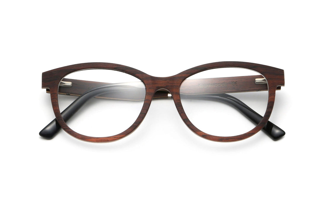 Charm Purple - Cat-Eye Eyeglasses made from Sandal Wood - Folded