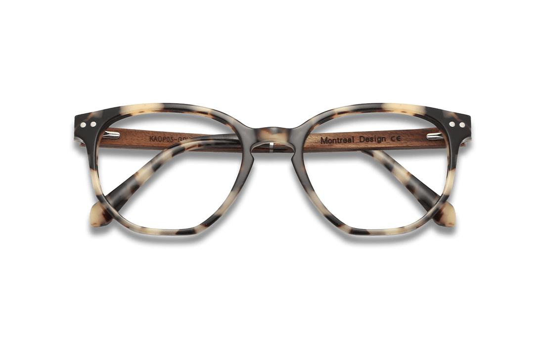 Faith Ivory, Ivory Tortoise Geometric Glasses - Folded