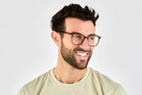 Man wearing Marvel Brown Eyeglasses