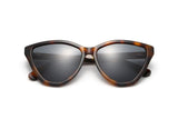 Stella, Cat-Eye Tortoise Sunglasses with Brown Lenses - Folded