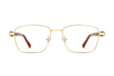 Fair Gold, Gold Metal Square Glasses - Front