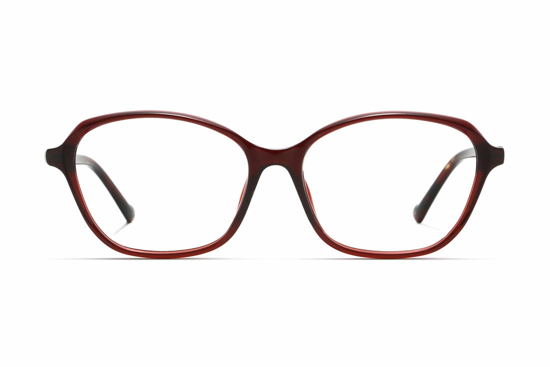 Glee Red, Geometric Red Acetate Glasses - Front