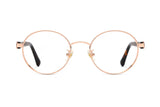 Joy Rose Gold, Rose Gold Metal Round Glasses - Front