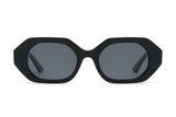 Mia Black, Black Octagon Geometric Sunglasses - Front