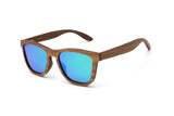 Racer, Wood Polarized Green Mirror Sunglasses - Angled