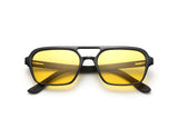 Ryder Yellow, Retro Aviator Sunglasses - Folded