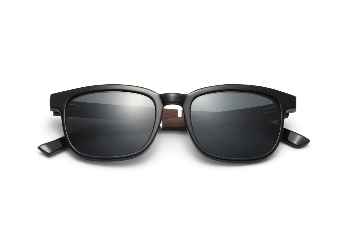 Scott, Black Small Rectangle Sunglasses - Folded