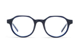 Wonder Navy, Geometric Round Navy Blue Acetate Glasses - Front