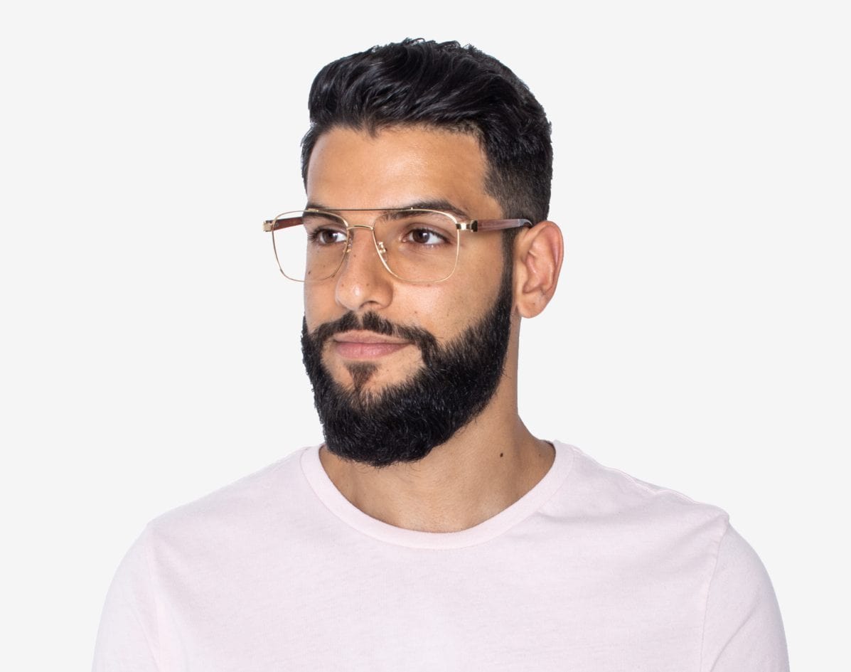 Mens glasses hot sale gold frame