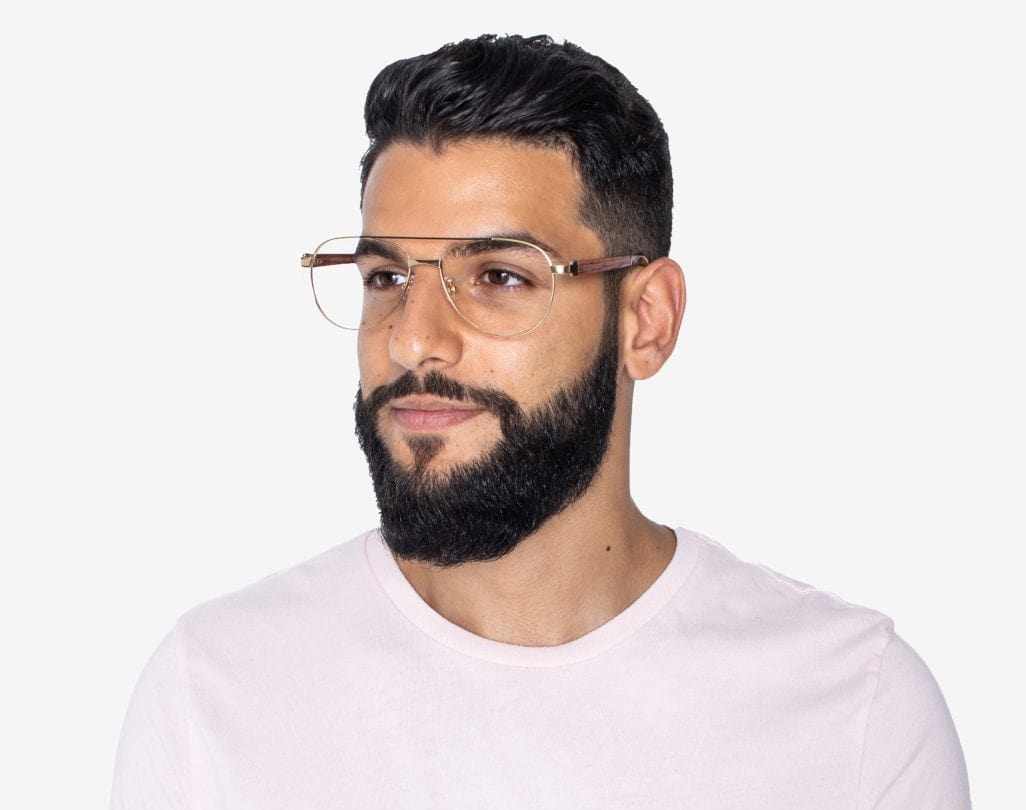 Gold aviator glasses clearance mens